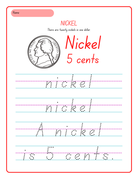 Trace the word nickel