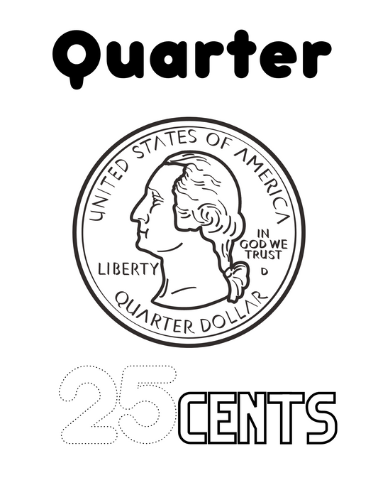 Quarter Coloring Sheet